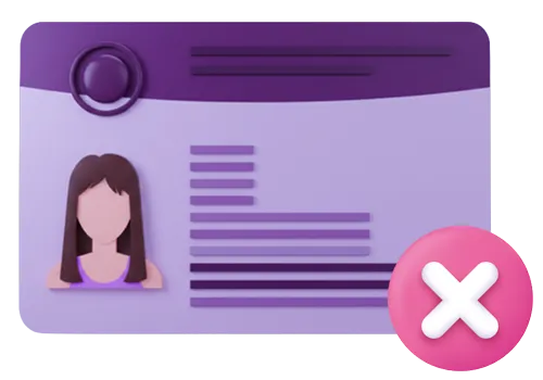 Imagen de una INE en color morado rechazada